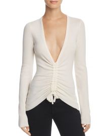 T by Alexander Wang Ruched Wool Top at Bloomingdales